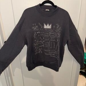 Abercrombie & Fitch Basquiat Graphite Grey Crewneck Sweatshirt